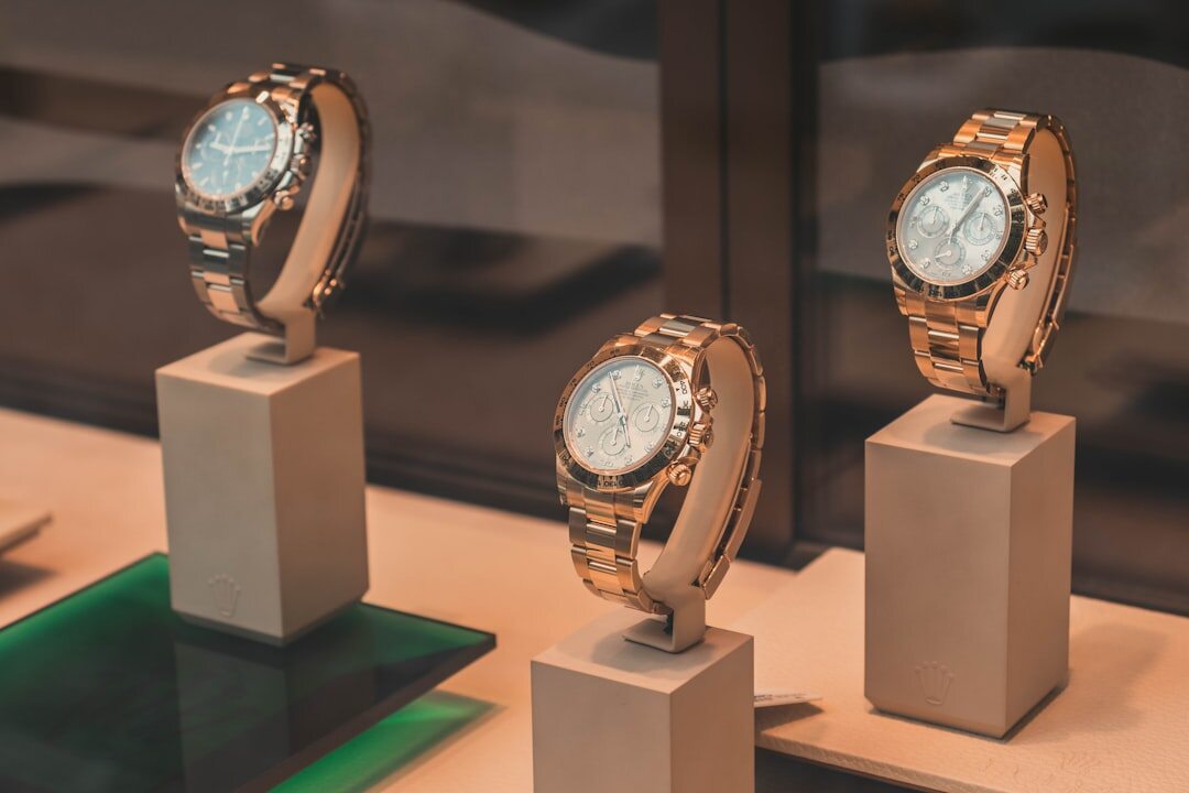 Elegant boutique interior with glass display cases in Carrasco, Montevideo